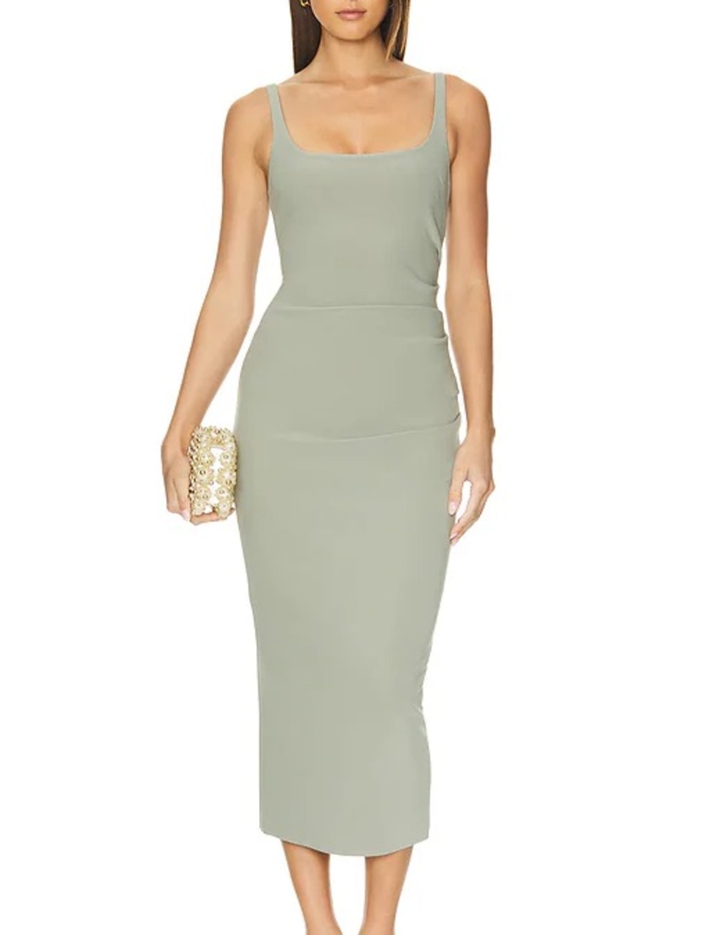 Bec & Bridge Sage Green Square Neck Midi Dress